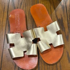 Santorini Greece Handmade Leather/Gold Sandals ✨